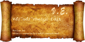 Vásárhelyi Edit névjegykártya
